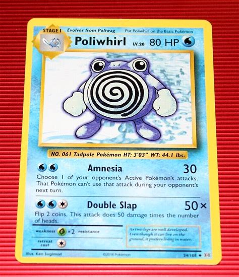 Poliwhirl LV.28 80HP 2016 Collectible Pokemon Card No. 24/108